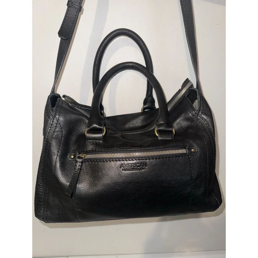 American Leather Co Black Soft Leather Backpack Purse Medium